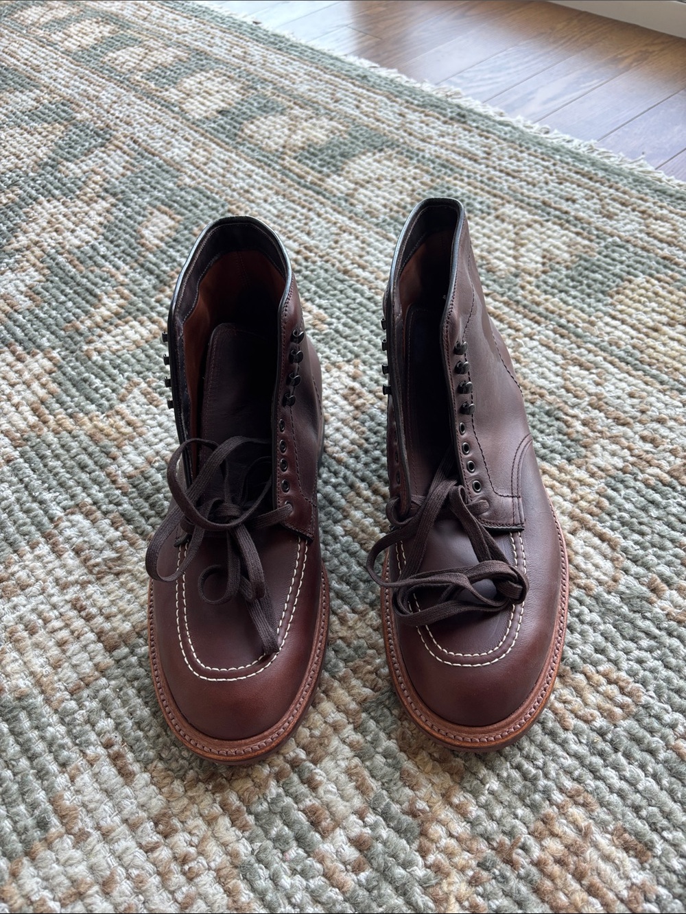 Men's Brown Leather Moc Toe Boots